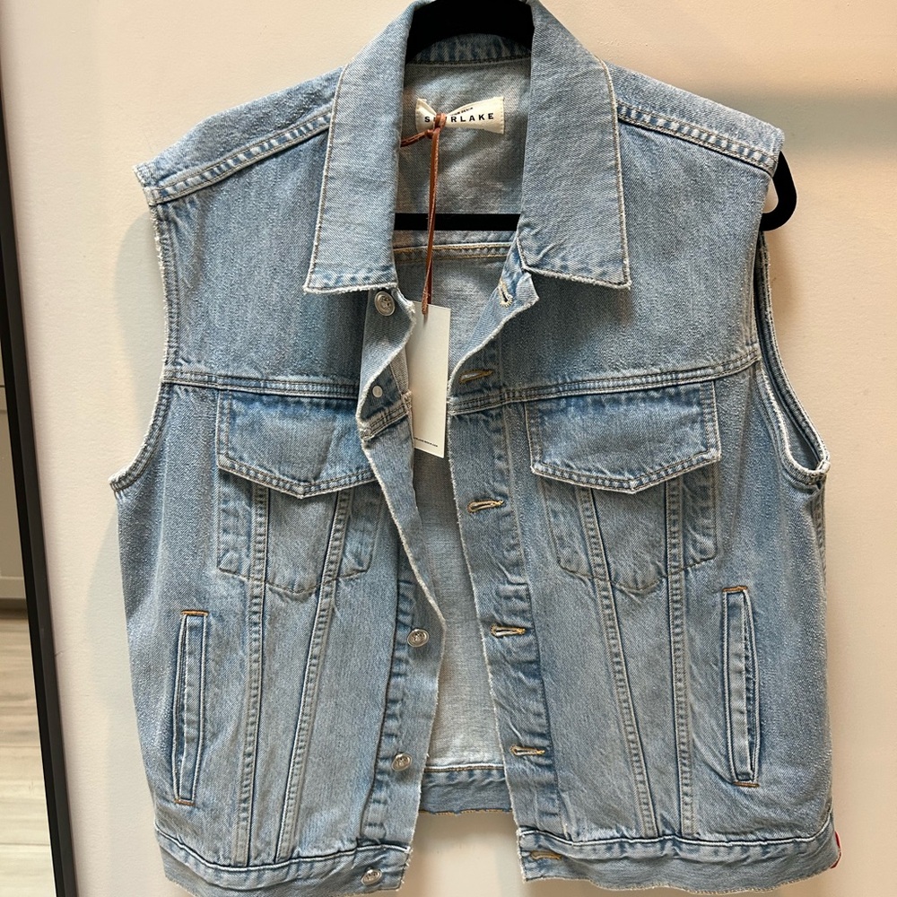 Oversized denim vest - premium denim brand